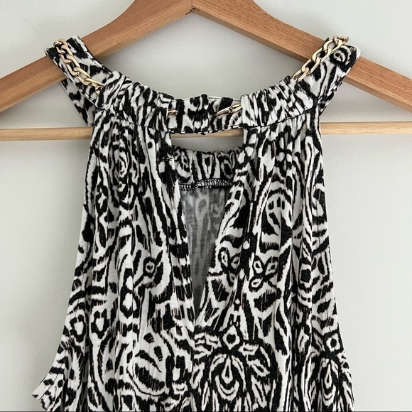 JLo Jennifer Lopez Maxi Dress Animal Print Zebra Chain Detail Small - Picture 12 of 17